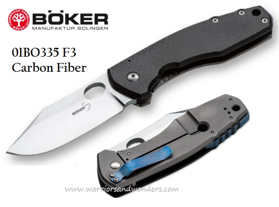 Boker Plus F3 Framelock Folding Knife, CPM S35VN, Carbon Fiber, 01BO335