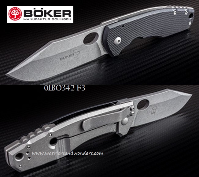 Boker Plus F3 Framelock Folding Knife, CPM S35VN, G10, 01BO342