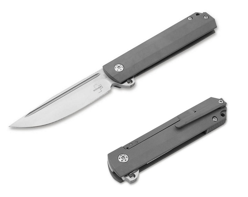 Boker Plus Cataclyst Flipper Framelock Knife, D2, Titanium, 01BO640