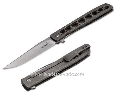 Boker Plus Urban Trapper Grand Framelock Flipper Knife, VG10, Titanium, 01BO736