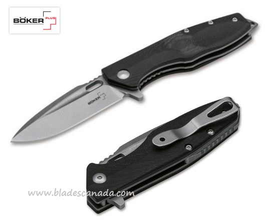 Boker Plus Mini Caracal Flipper Folding Knife, D2, G10 Black, 01BO756