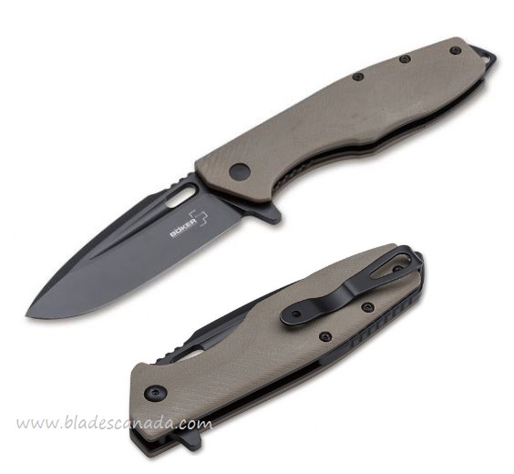 Boker Plus Caracal Flipper Folding Knife, D2, G10 Brown, 01BO759 - Click Image to Close