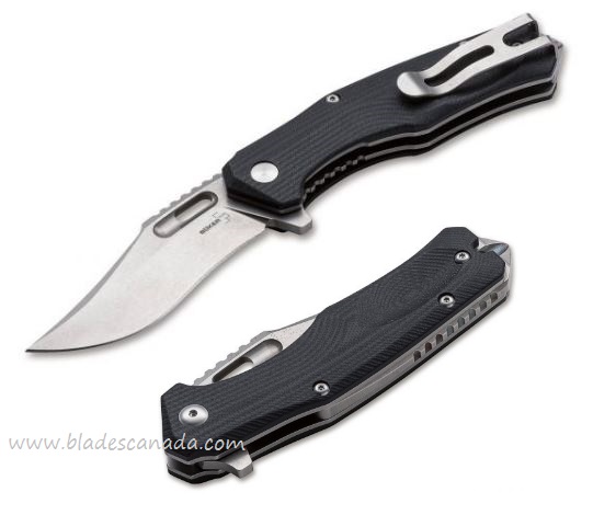 Boker Plus Defender Flipper Folding Knife, D2, G10 Black, 01BO763 - Click Image to Close