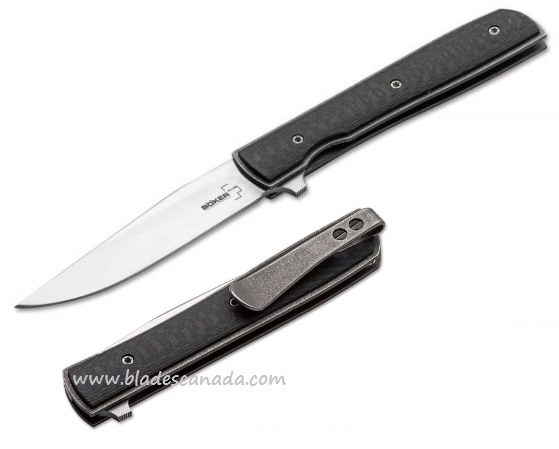 Boker Plus Petite Urban Trapper Flipper Folding Knife, VG10, Carbon Fiber, 01BO783