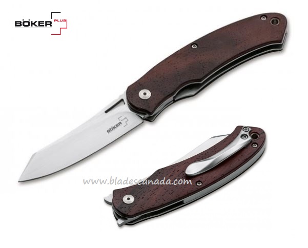 Boker Plus Takara Flipper Folding Knife, D2, Wood Handle, 01BO895