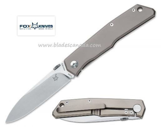 Fox Italy Terzuola Titan Framelock Folding Knife, N690, Titanium, FX-525TI - Click Image to Close