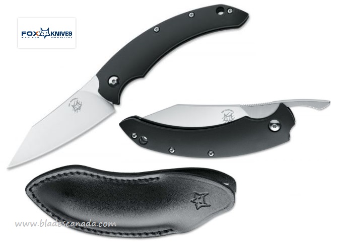 Fox Italy Compact Dragotac Friction Folding Knife, N690, FRN Black, FX-518