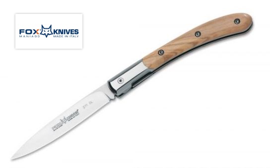 Fox Italy Elite Folding Knife, N690, Olive Wood, 271 OL