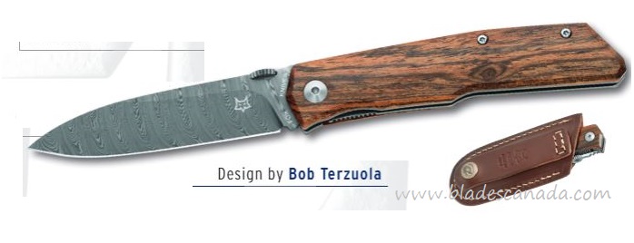 Fox Italy Terzuola Folding Knife, Damascus Blade, Bocote Handle, FX-525DB - Click Image to Close