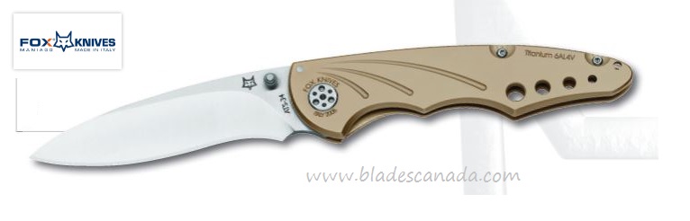 Fox Italy 180B Folding Knife, ATS 34, Titanium, FX-180B - Click Image to Close