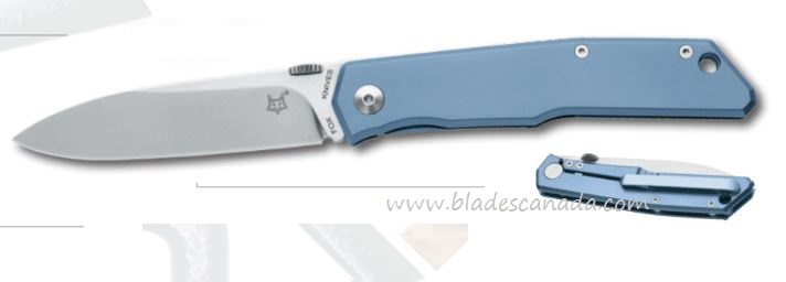 Fox Italy Terzuola Titan Folding Knife, N690, Titanium Blue, FX-525 TI BL