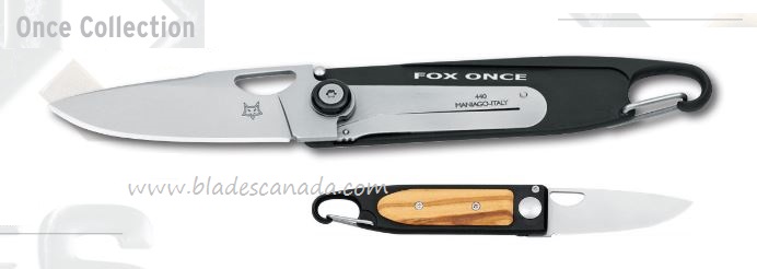 Fox Italy Once Collection Gentleman's Folding Knife, 440C, Aluminum/Wood, FX-442OL