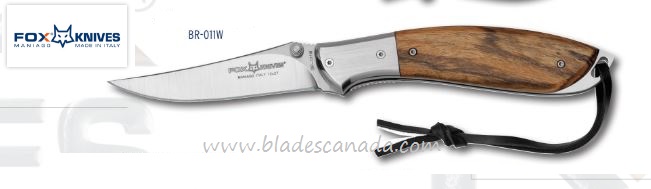 Fox Italy Kommer Folding Knife, 12C27, Bocote Wood, BR-011W