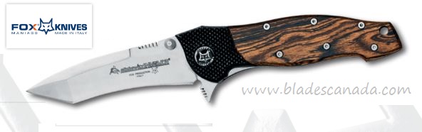 Fox Italy Elishwitz Flipper Folding Knife, 440C, Bocote Wood, FX-459B