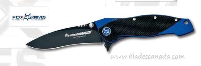 Fox Italy Elishwitz Folding Knife, 440C, G10 Black/Blue, FX-457G10 - Click Image to Close