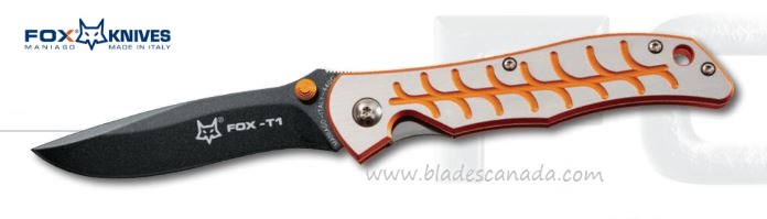 Fox Terzuola Folding Knife, 440C, Aluminum Orange, T1/1ORANGE