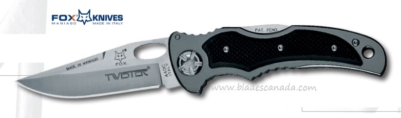 Fox Italy Twister Folding Knife, 440C, Aluminum, FX-454G10