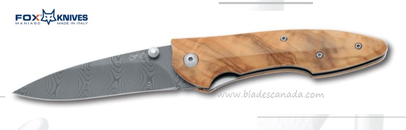 Fox Italy Elishewitz, Damascus Blade, Olive Wood, 456/2DOL - Click Image to Close