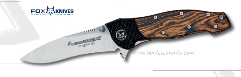 Fox Italy Elishewitz Bocote Folding Knife, 440C, Cocote Wood, FX-460B - Click Image to Close