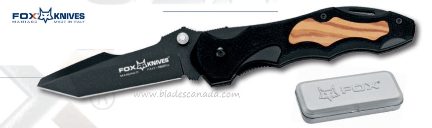 Fox Italy Kiowa Folding Knife, N690, G10/Olive Wood, FX-476OL
