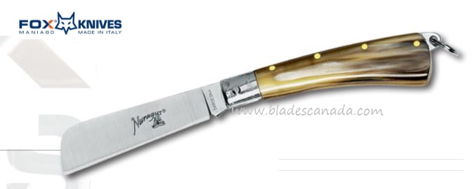 Fox Italy Nuragus Slipjoint Folding Knife, 420C, Cattle Horn, FX-562/14