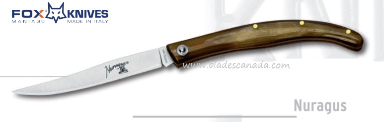 Fox Italy Nuragus Slipjoint Folding Knife, 420C, Cattle Horn, FX-563/20