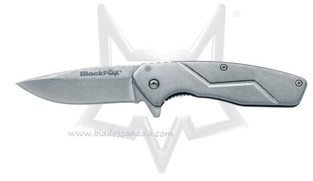 Blackfox Steelix BF-717 Flipper Folding Knife, 440C, Stainless Handle, Fox01FX282