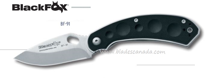 BlackFox BF91 Folding Knife, 440 Stainless, Zytel Black, 01FX287