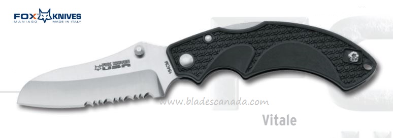 Fox Italy Vitale Folding Knife, 154CM, FRN Black, FKU-AMI-SFBL
