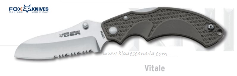 Fox Italy Vitale Folding Knife, 154CM, FRN Grey, FKU-AMI-SFGR - Click Image to Close