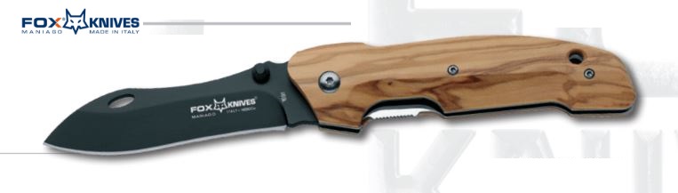 Fox Italy Hunter Folding Knife, N690, Olive Wood, FX-1691