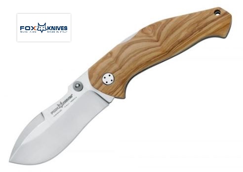 Fox Italy Jens Anso Mojo Folding Knife, N690, Olive Wood, Leather Pouch, FX-306OL - Click Image to Close