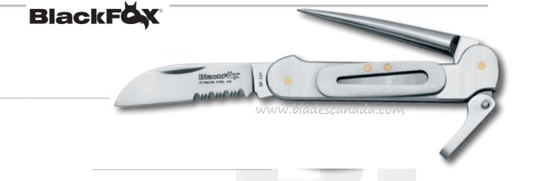 BlackFox BF-237 Sailing Slipjoint Folding Knife, 420 Steel, Stainless Handle, BF-237