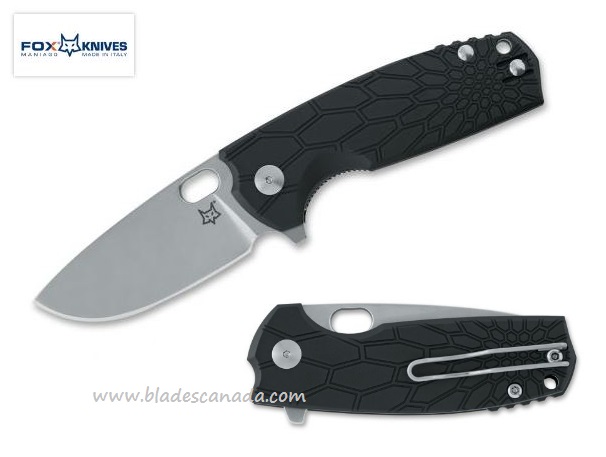 Fox Italy Vox Core Flipper Folding Knife, N690, FRN Black, FX-604