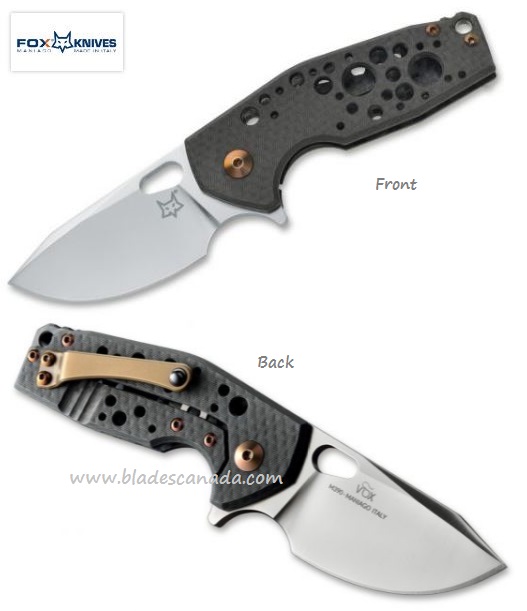 Fox Italy Vox Suru Flipper Framelock Knife, M390, Carbon Fiber, FX-526CF
