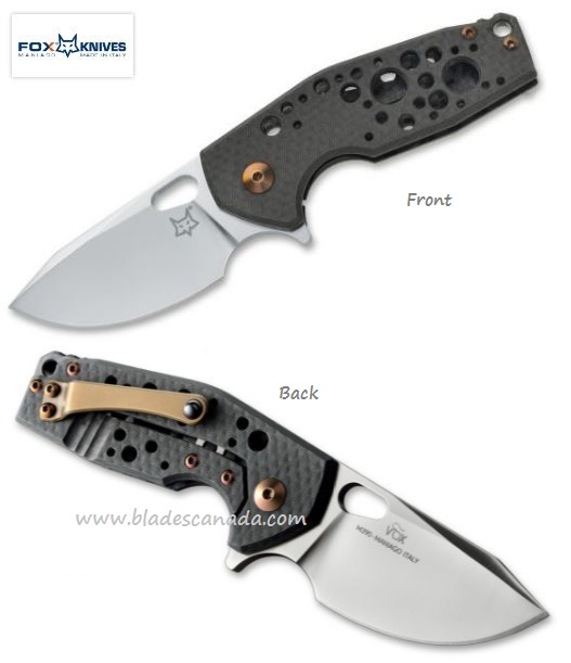 Fox Italy Vox Suru Flipper Framelock Knife, M390, Carbon Fiber, FX-526 CF