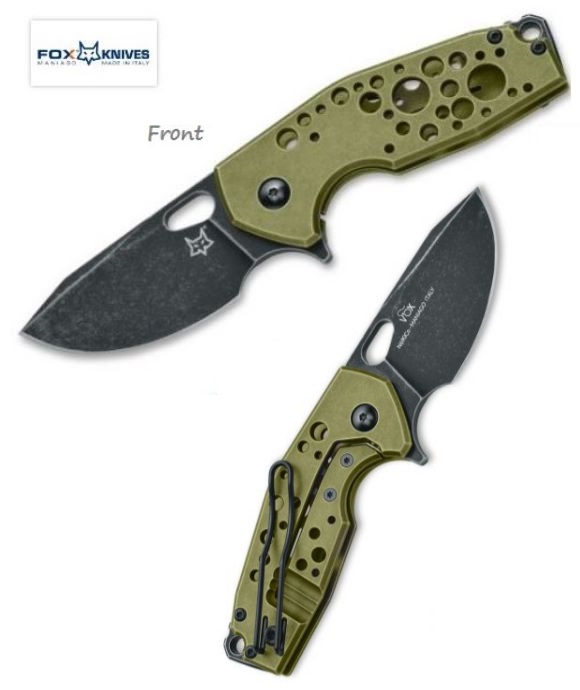 Fox Italy Suru Alu Framelock Folding Knife, N690, Aluminum Green, FX-526 ALG