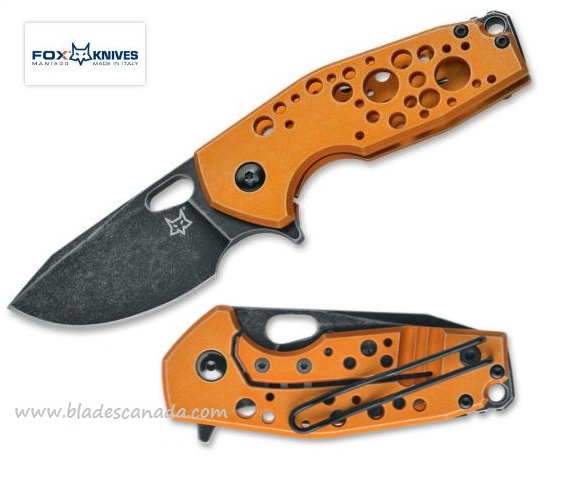 Fox Italy Suru Alu Framelock Folding Knife, N690, Aluminum Orange, FX-526 ALO