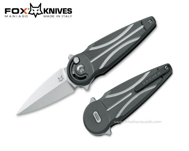 Fox Italy Saturn Flipper Folding Knife, M390, Titanium Black, FX-551 Ti
