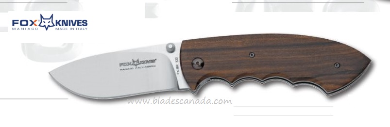 Fox Italy Kommer Hunter Folding Knife, N690, Ziracote Wood, FX-BR322 - Click Image to Close