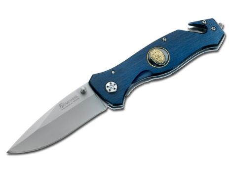 Boker Magnum Law Enforcement Folding Knife, 440, Aluminum Blue, 01MB365 - Click Image to Close
