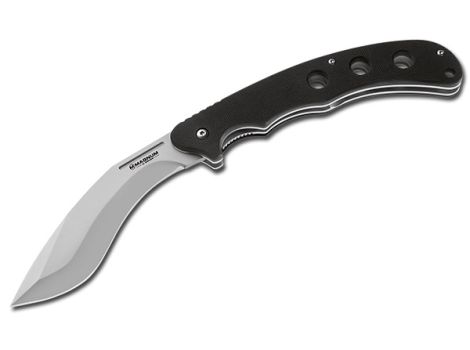 Boker Magnum Pocket Kukri Folding Knife, 440, G10 Black, 01MB511 - Click Image to Close