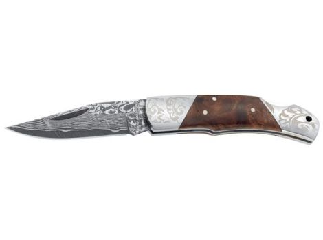 Boker Magnum Duke Folding Knife, Damascus Blade, Wood Handle, B-01MB946DAM