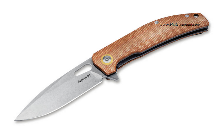 Boker Magnum Toxicofera Flipper Folding Knife, Micarta Natural, 01SC005