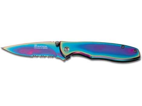 Boker Magnum Rainbow II Framelock Folding Knife, 440, Titanium, 01YA107