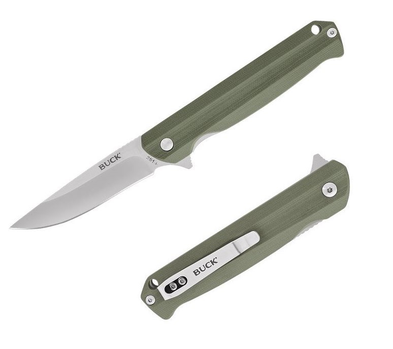 Buck Langford Flipper Folding Knife, G10 Green, BU0251GRS