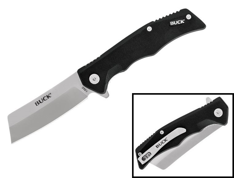 Buck Trunk Flipper Folding Knife, G10 Black, 0252BKS