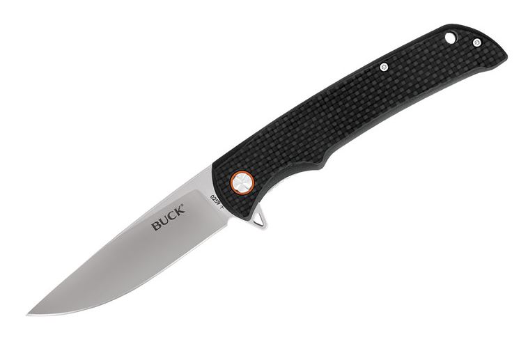 Buck Haxby Flipper Folding Pocket Knife, Carbon Fiber, BU0259CFS