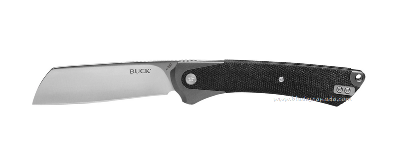Buck Hiline Flipper Framelock Knife, D2 Steel, Aluminum/Micarta Black, BU0263GYS1