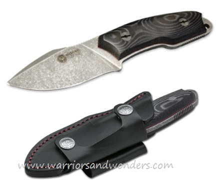 Boker Arbolito El Heroe Fixed Blade Knife, N695, Micarta, Leather Sheath, 02BA371M